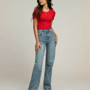 Nik & Nik Straight Leg Jeans Fiori Jeans Bleu Clair 12