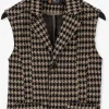 Rellix Gilet Gilet Pied De Poule En Camel marques de renommée 11