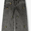 Looxs Wide Jeans 10sixteen Embroidered Wideleg Jeans En Gris 11