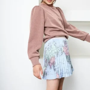 Nono Jupe Plissée Nulan World Map Short Plissee Skirt En Bleu 9