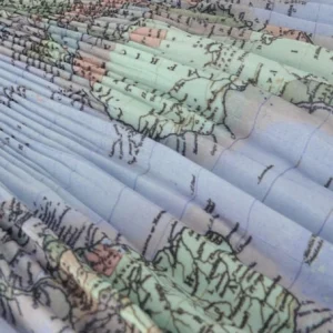 Nono Jupe Plissée Nulan World Map Short Plissee Skirt En Bleu 7