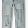 Indian Blue Jeans Straight Leg Jeans Blue Sue Damaged Straight Fit En Bleu 13