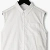 Calvin Klein Blouse Monogram Sleeveless Shirt En Blanc 13
