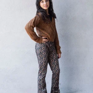 soldes officiel Looxs Pantalon évasé 2233-5699 En Marron 12
