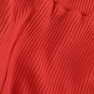 marque pas cher Moodstreet Pantalon évasé Ribknit Flared Pants Corail 7